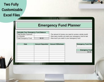 Emergency Fund Calculator - Savings Tracker, Rainy Day Fund, Finance Planner