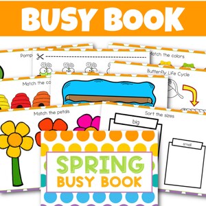 Lente druk boek, drukke boek printables, lente-activiteiten voor kinderen