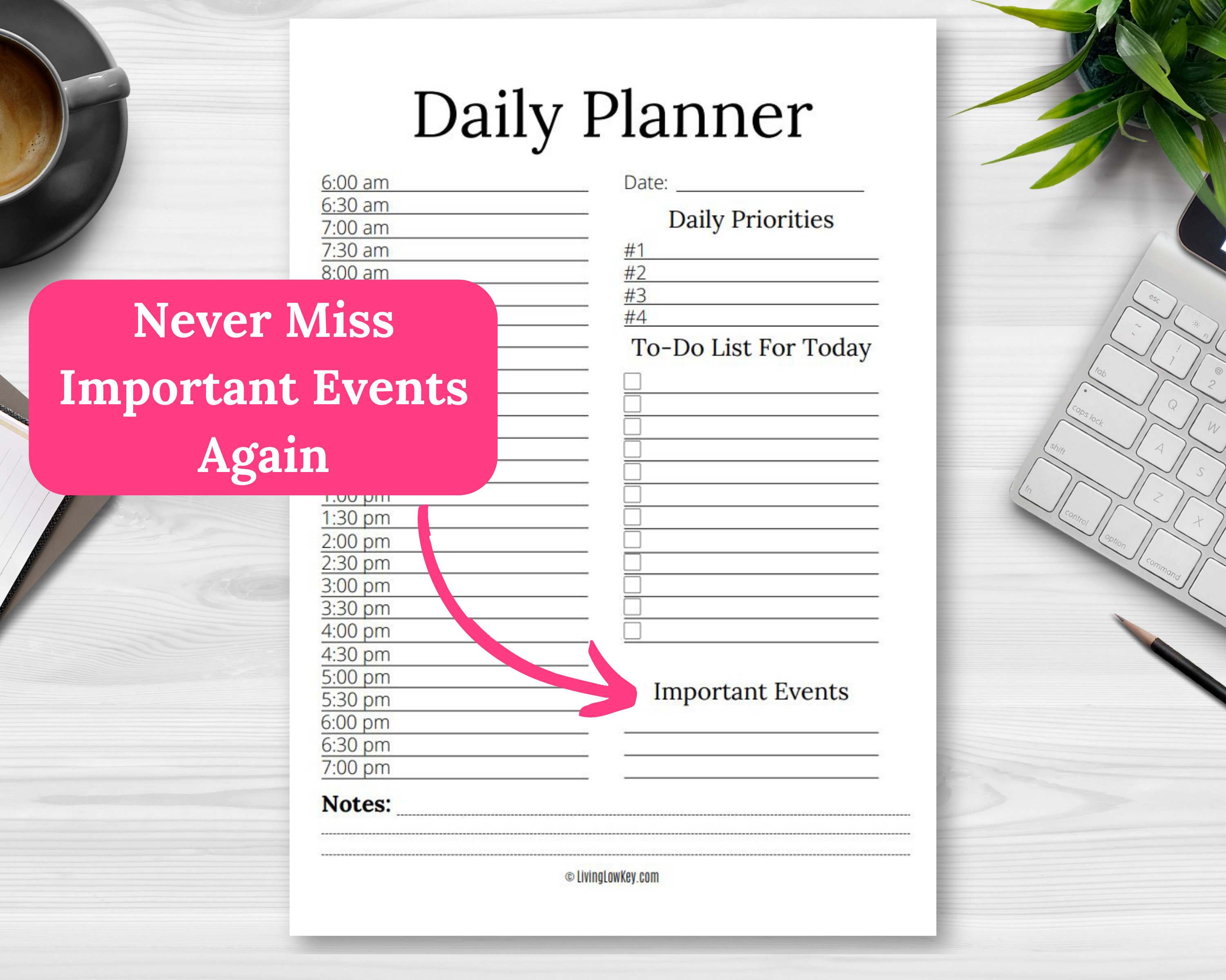 Printable Daily Planner Organize Your Day With This Hourly Etsy UK