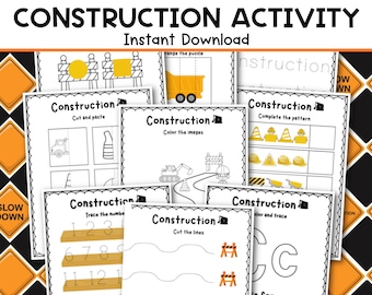 Construction Activities For Kids, Educational Printable, Construction Printable, Construction Busy Book