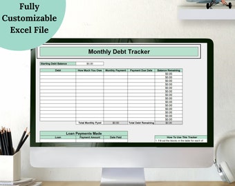Debt Tracker Spreadsheet- Organize Your Debt And Pay It Off Fast!!