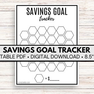 Savings Goal Tracker, Money Saving Challenge, Savings Tracker, Money Goal Tracker, Printable