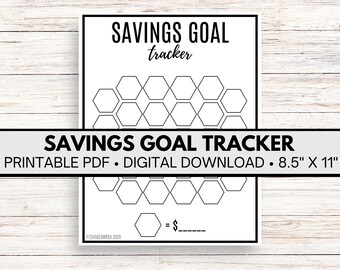 Savings Goal Tracker, Money Saving Challenge, Savings Tracker, Money Goal Tracker, Printable