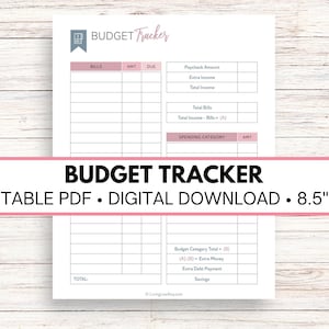 Budget Tracker Printable, Finance Tracker Printable, Paycheck Budget Planner, Instant Download