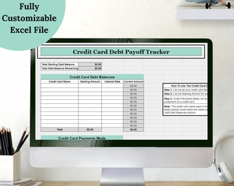 Credit Card Payoff Planner - Debt Tracker Excel Template
