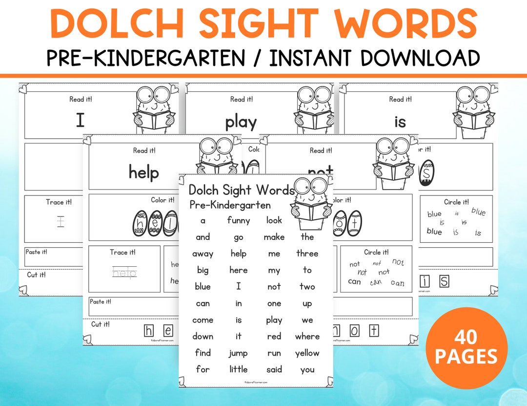 Dolch Sight Word List, Dolch Words, Dolch Sight Words Kindergarten, Pre