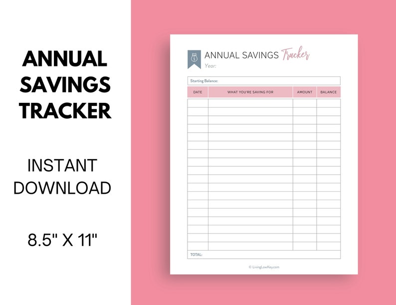 Annual Savings Tracker Printable Annual Finance Tracker Etsy Singapore Annual Savings Tracker Printable Annual Finance Tracker Etsy Singapore