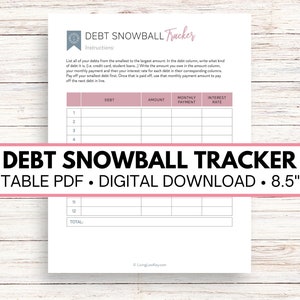 Debt Snowball Printable, Debt Payoff, Debt Free, Debt Tracker