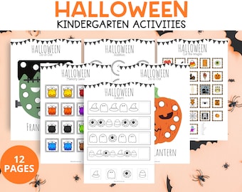 Halloween Activity Book For Kids, Printable Halloween Activity Pages, Halloween Kids Activity Sheets