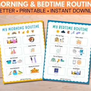 Kids Routine Charts, Chore Charts For Kids, Bedtime Routine Chart, Morning Routine Chart, Bedtime Chart Printable