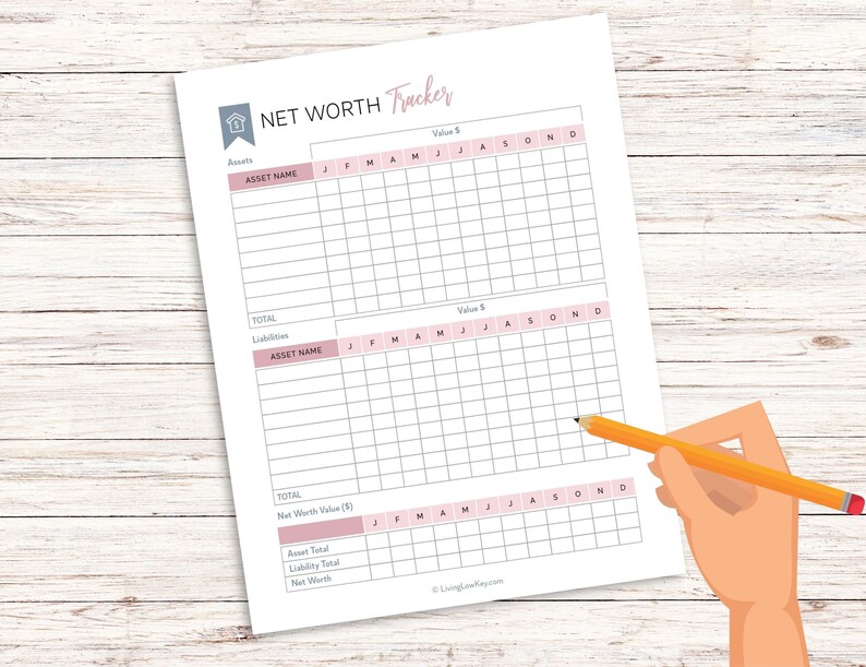 Printable Net Worth Tracker, Net Worth Worksheet, Net Worth Printable ...