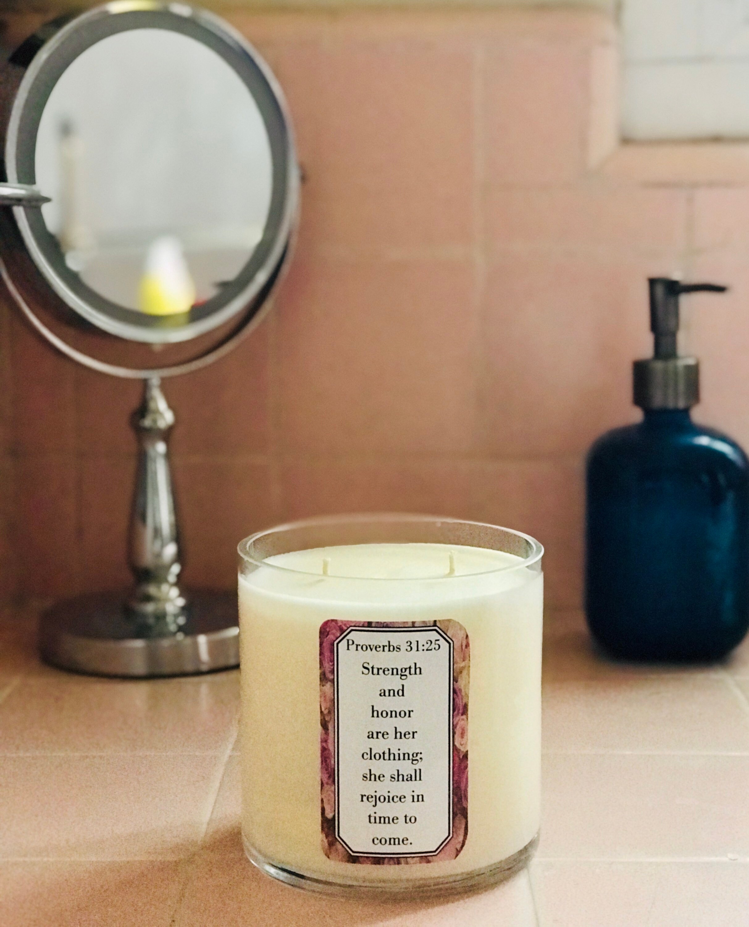 18oz double wick soy wax candle crafted with a message of Etsy