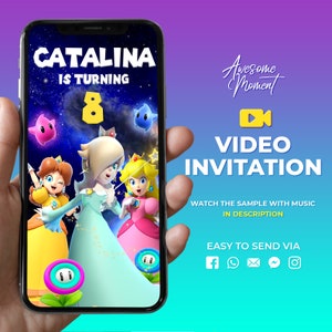 Invitación animada de Rosalina, Princesa Rosalina de Mario, Video de invitación de Mario Galaxy