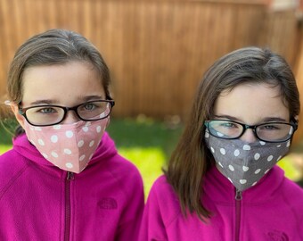 Mascherina antiappannamento per bambini, maschera per bambini, maschera per il viso con tasca per filtro, maschera con filo per il naso, maschera per il viso per bambini, maschera per il viso per bambini