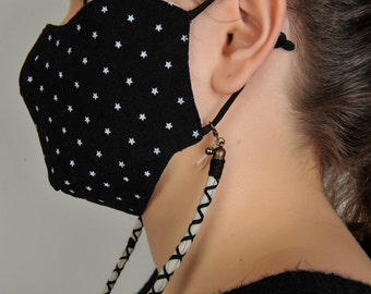 Cordino maschera viso, cordino maschera, collana porta maschera, Porta maschera fatto a mano, collana maschera, catena maschera, cordino occhiali in tessuto, collana