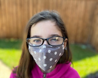 Mascherina antiappannamento per bambini, maschera viso per bambini, maschera viso per bambini, maschera viso antiappannamento per adolescenti e giovani, maschera con filo nasale