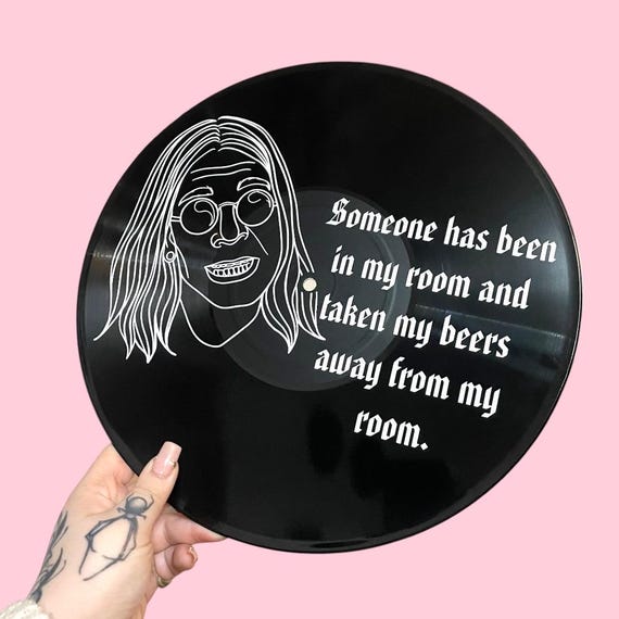 Someone has taken my beer, Ozzy Osbourne, Inspired Black Sabbath, Record Wall Art, Gothic, Music Lover, Gift, Vinyl, Tattoo Style, Retro