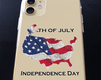 US Flag Phone Case | 4th of July iPhone Case, Independence Day Phone Case, Patriot Phone Case, USA Phone Case, Printed Gel iPhone Case