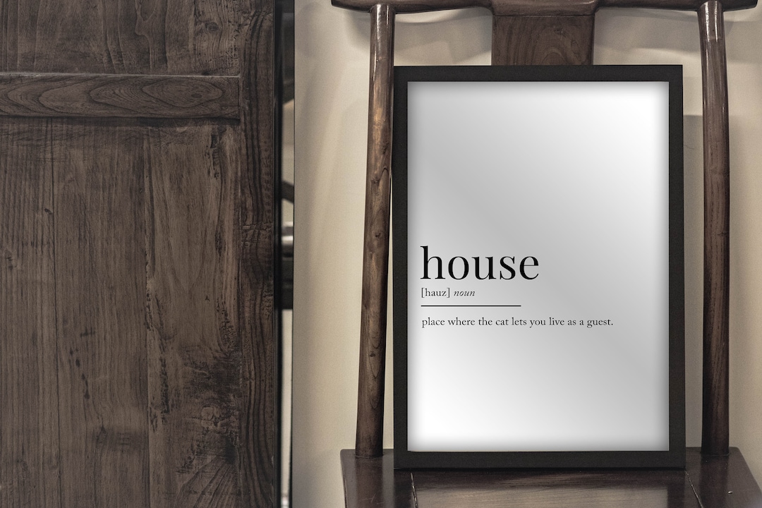 House Definition Cat Wall Art Definition Funny, Downloadable Print ...