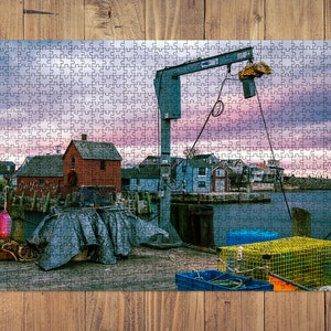 Puzzle Martha's Vineyard Fishing Village 100, 500, 1000 piece Jigsaw Puzzle Original Art Photography Family, Gift, Adults, Children image 1