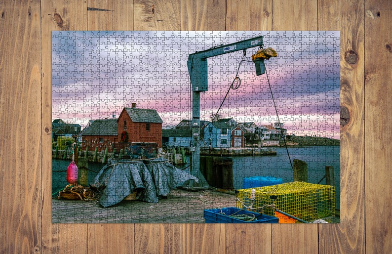 Puzzle Martha's Vineyard Fishing Village 100, 500, 1000 piece Jigsaw Puzzle Original Art Photography Family, Gift, Adults, Children image 1