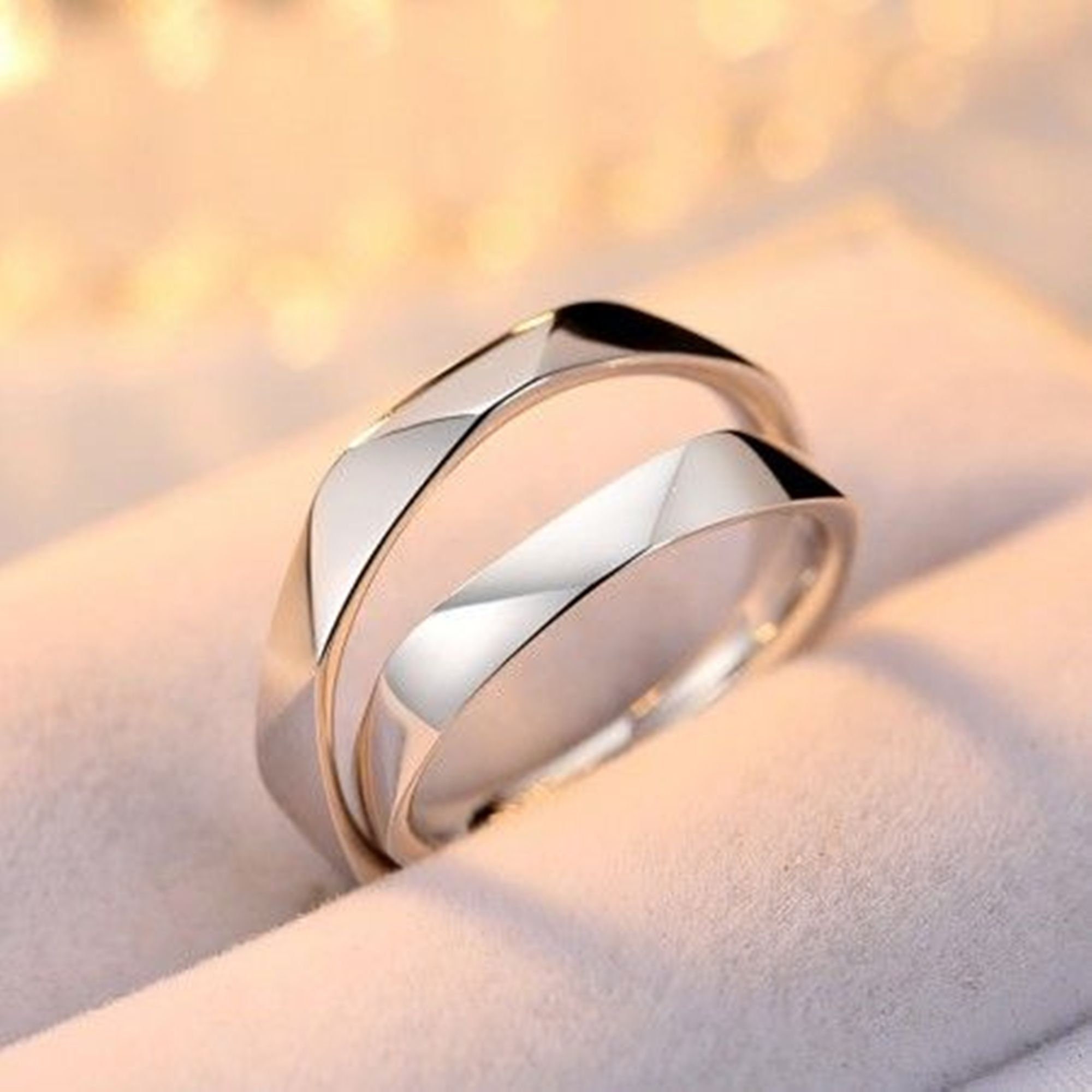 Couple silver ring best sale design