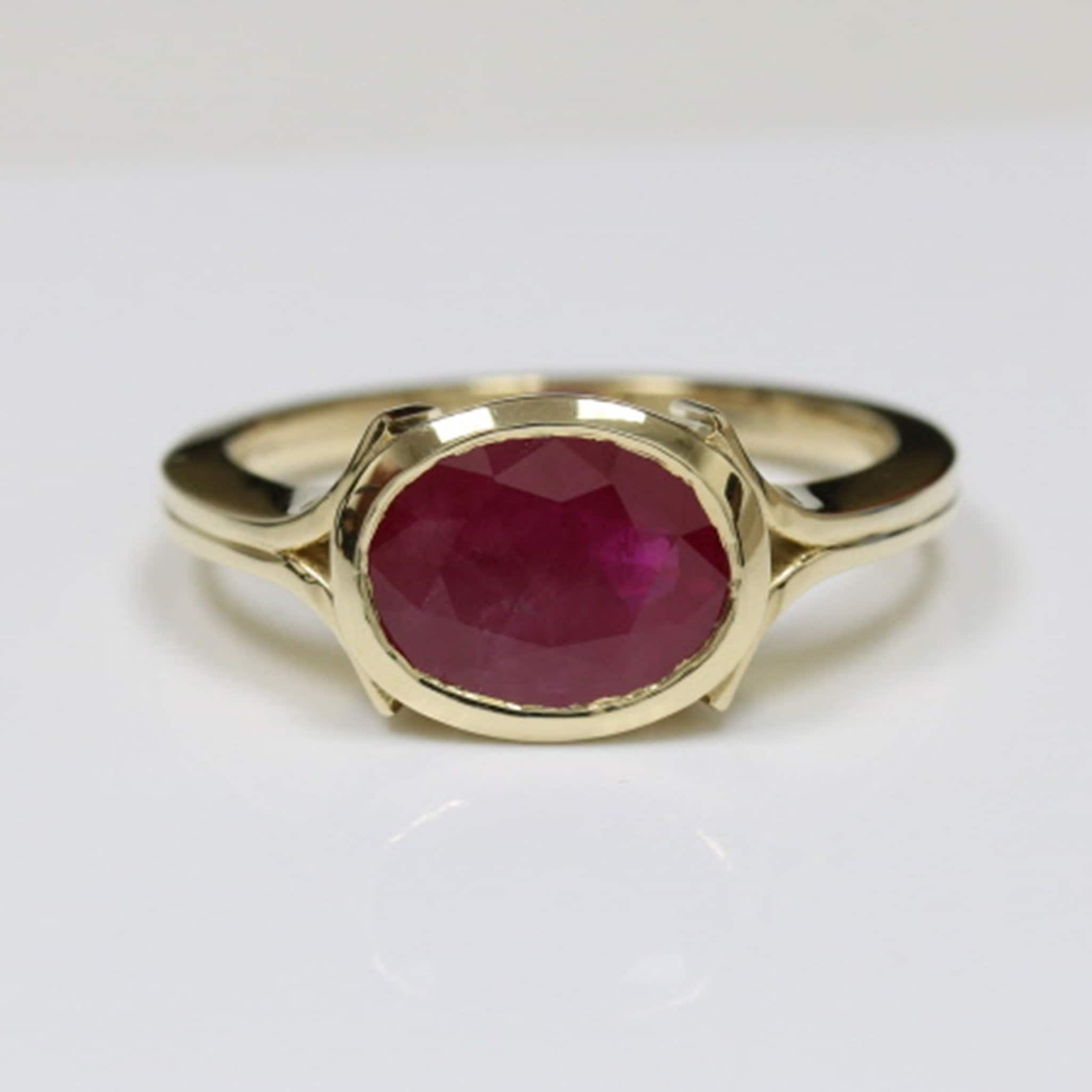 Natural Red Ruby Ring 925 Solid Sterling Silver Red Ruby Oval - Etsy