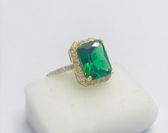 emerald ring 925 Sterling Silver Emerald Gemstone Ring - Statement ring - Emerald jewellery / gemstone jewelry/handmade jewelry