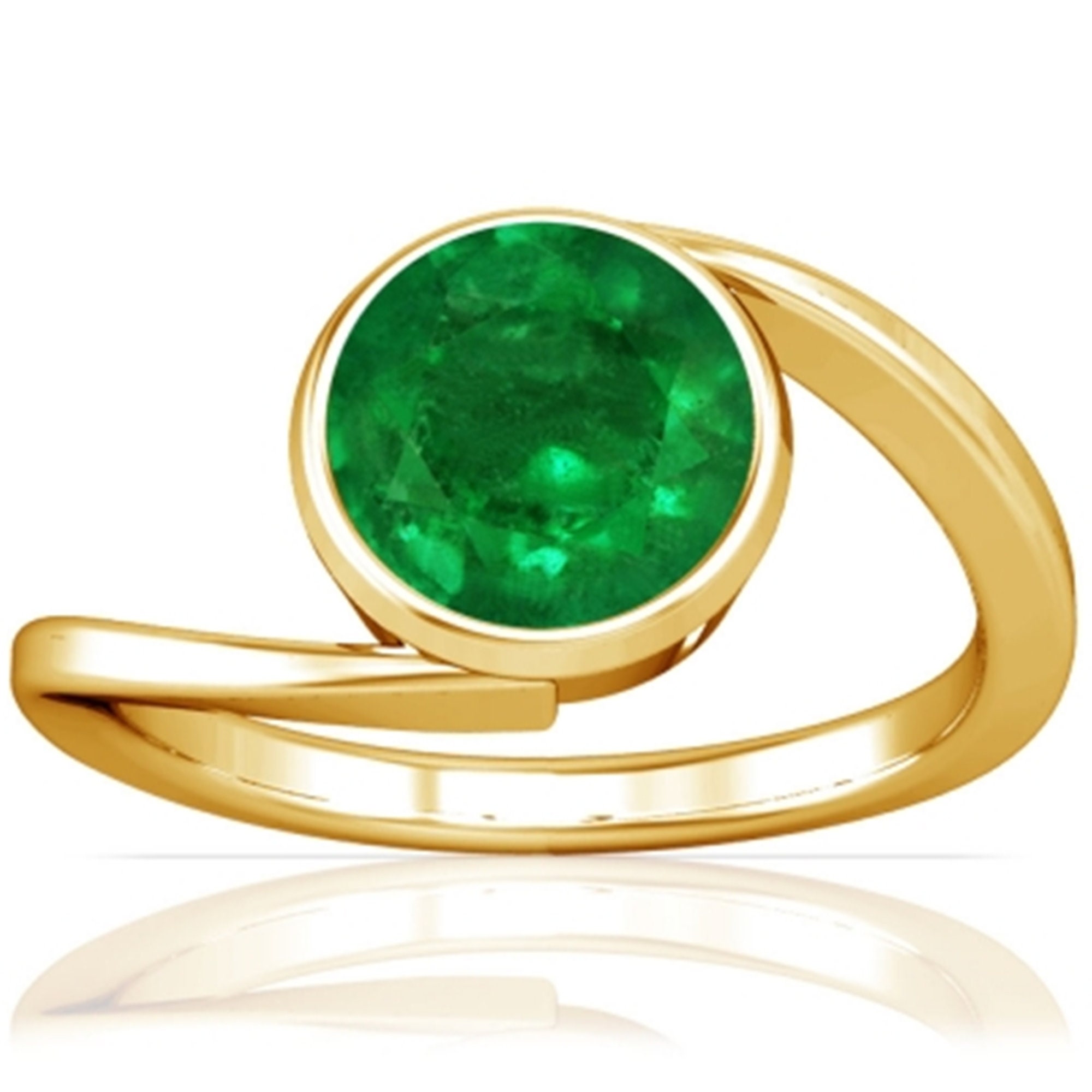 Round Emerald Gemstone Ring Kashmir Emerald Ring Sterling - Etsy UK