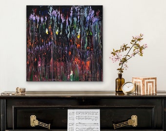 arte astratta acrilico versando su tela unica