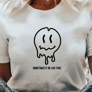 Melted Smiley Face SVG: Funny Drippy Smile Design (Digital Download)