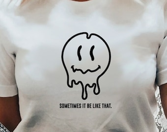 Melted Smiley Face SVG: Funny Drippy Smile Design (Digital Download)