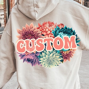 Sublimation aquarelle florale personnalisée | Cadeaux personnalisés pour la fête des mères | Maman PNG| Sublimation florale | Lettres florales personnalisées