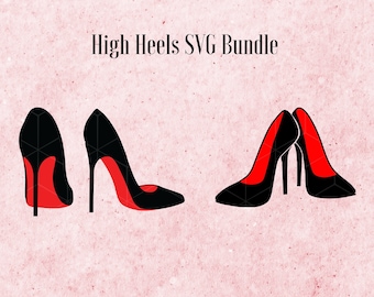 Paquete SVG de tacones altos rojos: diseños de stilettos para Cricut (descarga digital)