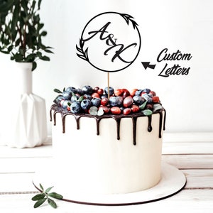 Gepersonaliseerde bruidstaart topper SVG, aangepaste brieven cake topper SVG, aangepaste monogram topper, feestdecoratie, elke naam, elk nummer