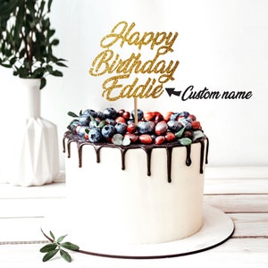 Personnalisé joyeux anniversaire Cake Topper SVG, Custom Year Cake Topper Svg, Custom topper Cricut fichier, Décoration de fête, N’IMPORTE QUEL NOM, N’importe quel numéro
