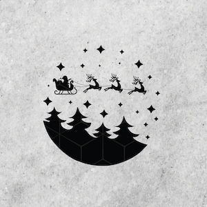 Santa&#39;s Sleigh SVG, Christmas SVG, Santa Claus SVG, Reindeer Clipart, Holiday Svg, Santa forest Cricut, Png, Cut Files, Decal, Digital