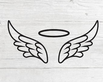 Angel Wings, Halo - svg, png, eps, DIGITAL FILES for Cricut, CNC and other cut or print projects