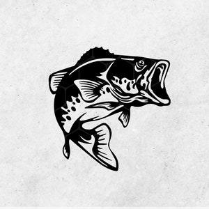 Bass Fisch SVG, sofortiger digitaler Download, Big Mouth Bass DIY Fischer svg, EPS, png, Angeln svg, Fisch svg, Fischer svg, Fisch Cricut