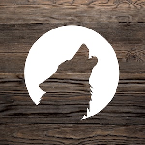 Howling wolf with moon vector files, Cricut cut files ,SVG PNG PDF Eps, Howling Wolf cut file , wolf print file ,easy download