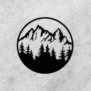 Forest SVG, Mountain landscape clipart,  Mountains Vector files for Shirt, Nature printable, Nature svg, Cricut, Silhouette, Cut File