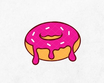 Donut SVG, Dripping Donut SVG, Layered Donut Clipart, Doughnut svg, Sprinkle Donut svg file, Cutting Files, cake svg, Icing, Sprinkles, PNG