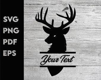 Deer Split Monogram - Instant Digital Download, svg, ai, dxf, eps, png, studio3, and jpg files included! - Buck, Hunting, Antlers