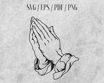 Praying Hands Silhouette SVG / Praying Hands png design / Vector Praying Hands / christianity SVG / Faith In God / Cricut / Silhouette / PNG