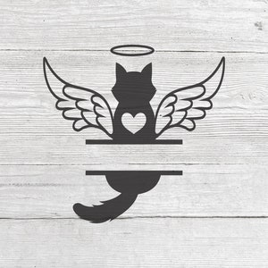 Cat Loss Svg, Cat Memorial frame File SVG per Cricut, Angel Wings Svg, Pet Loss Svg, Cat Memory Svg, Pet Love Svg, Memory of Cat Svg