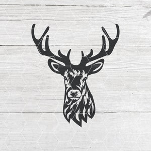Deer Head SVG Deer Clipart Deer Vector Buck Head White Tailed Deer Buck Face Silhouette Deer SVG Buck for laser engraving and cricut svg