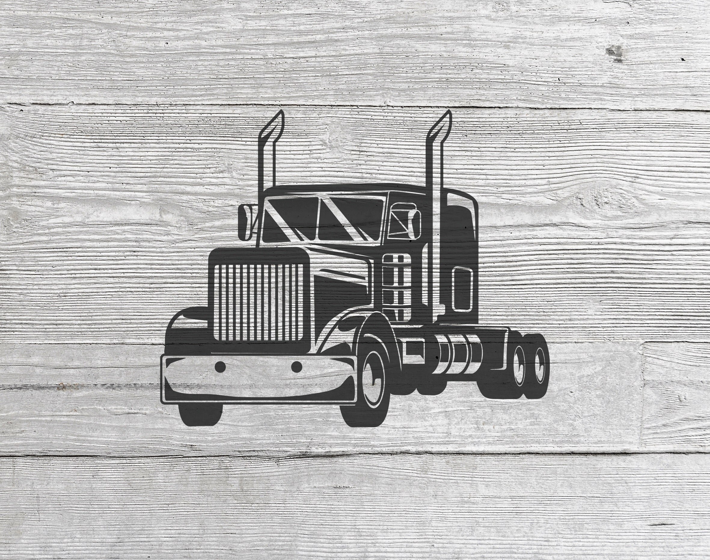 Dig Rig Svg Semi Truck Big Rig SVG: Trailer Cab Clipart for Cricut (digital ...