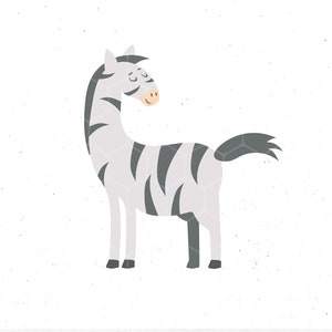 Layered Zebra svg, baby nursery svg, animal baby shower, color zebra svg, jungle animals, cute baby animals, safari animals