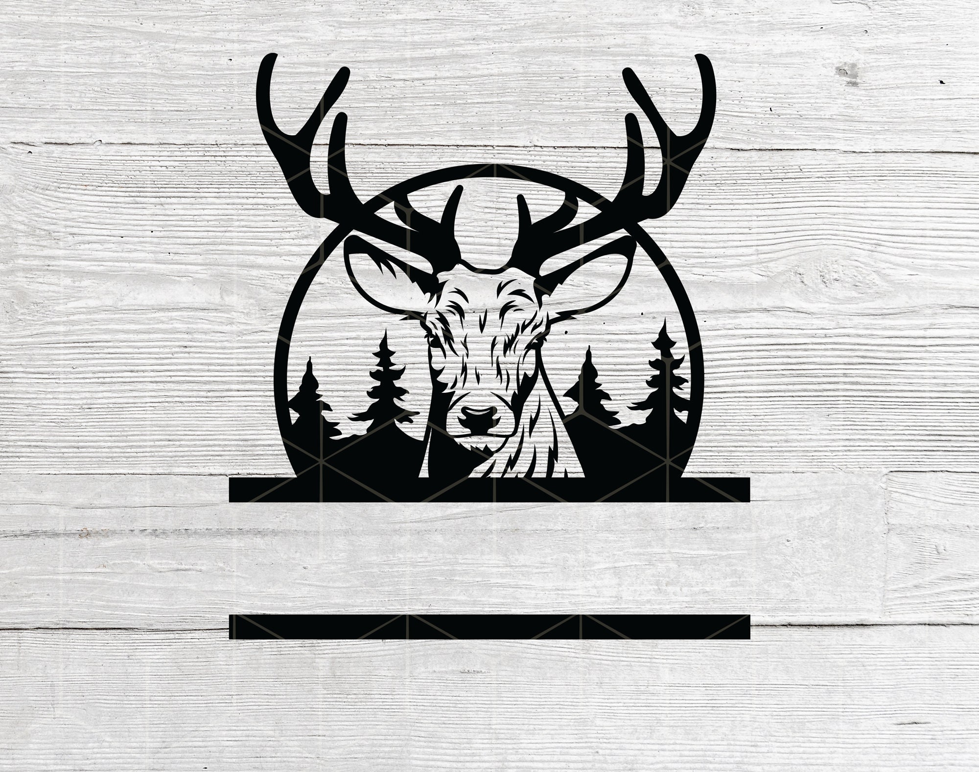 Deer Split Monogram SVG Deer Head SVG Deer Head Silhouette - Etsy México