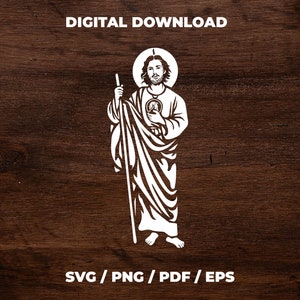 Saint Judas Thaddeus SVG, Religious SVG Clipart, Religion SVG, Clipart, Cricut, Silhouette, Jesus Cut File, Vector, Vinyl File, Eps, Png,